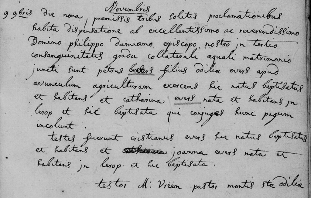 Huwelijk Beckers-Everts 1790