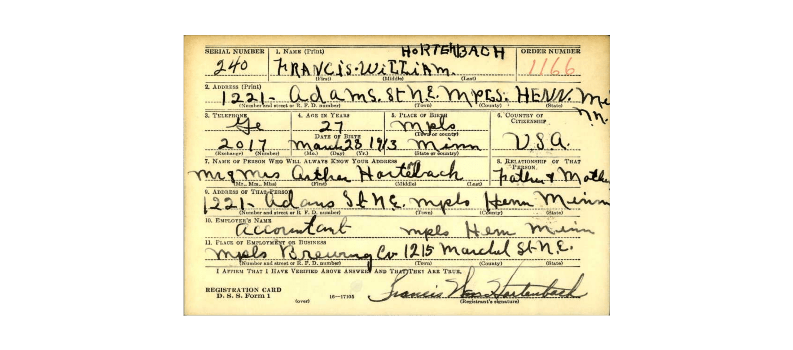 Francis William Hoban - Hortenbach