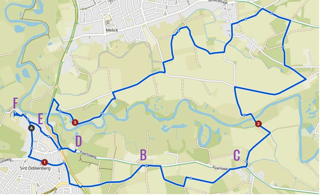 kaart van de wandeling